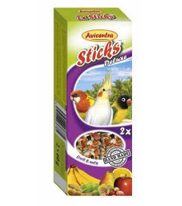 Deluxe tyčinky pre malé a stredné papagáje s ovocím a orechmi