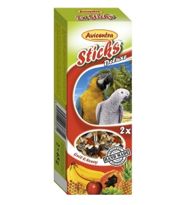 Deluxe tyčinky pre veľké papagáje s ovocím a medom
