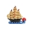 Čínska ochodná loď 17 cm - dekorácia do akvária