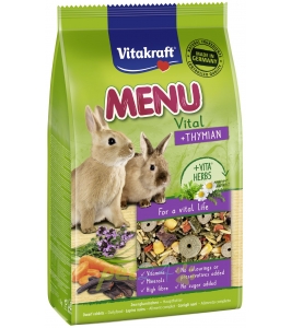 Menu Rabbit Thymian aroma soft bag 1kg krmivo pre zakrslé králiky